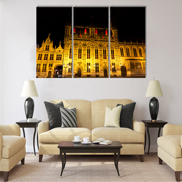 The Burg Square in Bruges Multi panel canvas wall art