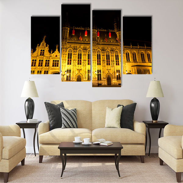 The Burg Square in Bruges Multi panel canvas wall art