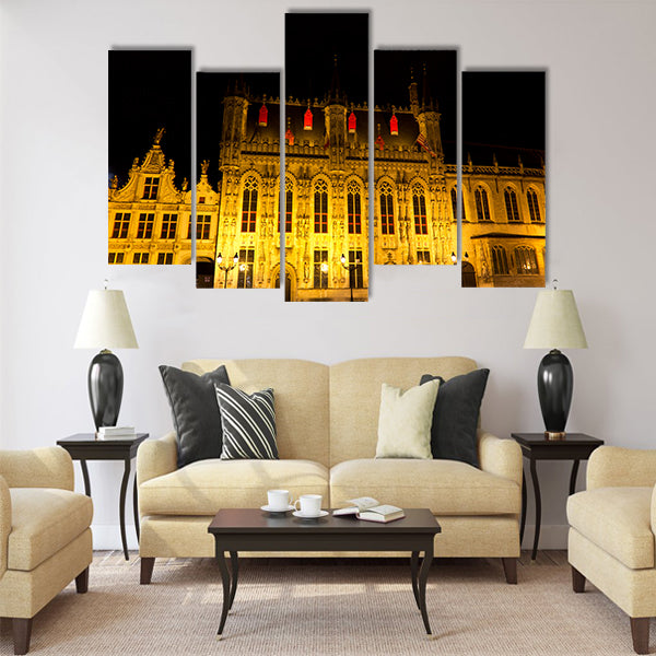 The Burg Square in Bruges Multi panel canvas wall art