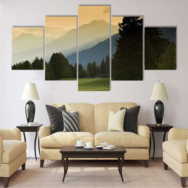 crans montana golf course Multi panel canvas wall art