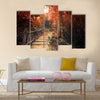 Fantasy forest in autumn surreal colors multi panel canvas wall art