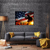 Silhouette Of A Soldier At Sunset Multi Panel Canvas Wall Art