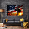 Silhouette Of A Soldier At Sunset Multi Panel Canvas Wall Art