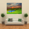 Tea plantation on central highland in Vietnam Multi panel canvas wall art