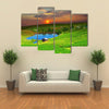 Tea plantation on central highland in Vietnam Multi panel canvas wall art