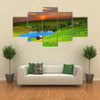 Tea plantation on central highland in Vietnam Multi panel canvas wall art