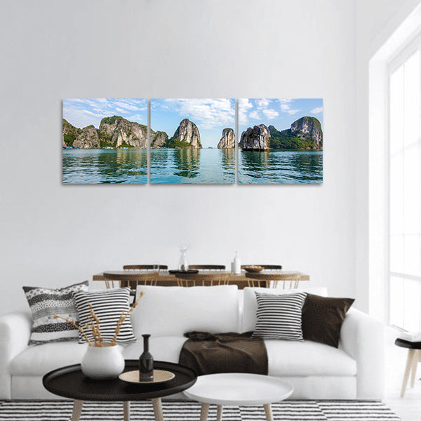Beautiful scenery at Halong Bay, North Vietnam Panoramic Canvas Wall Art