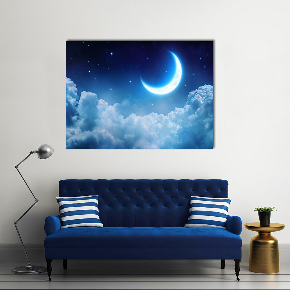 Romantic Full Moon Scenery Multi Panel Canvas Wall Art