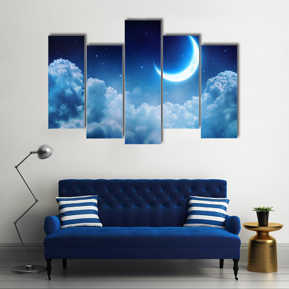 Romantic Full Moon Scenery Multi Panel Canvas Wall Art