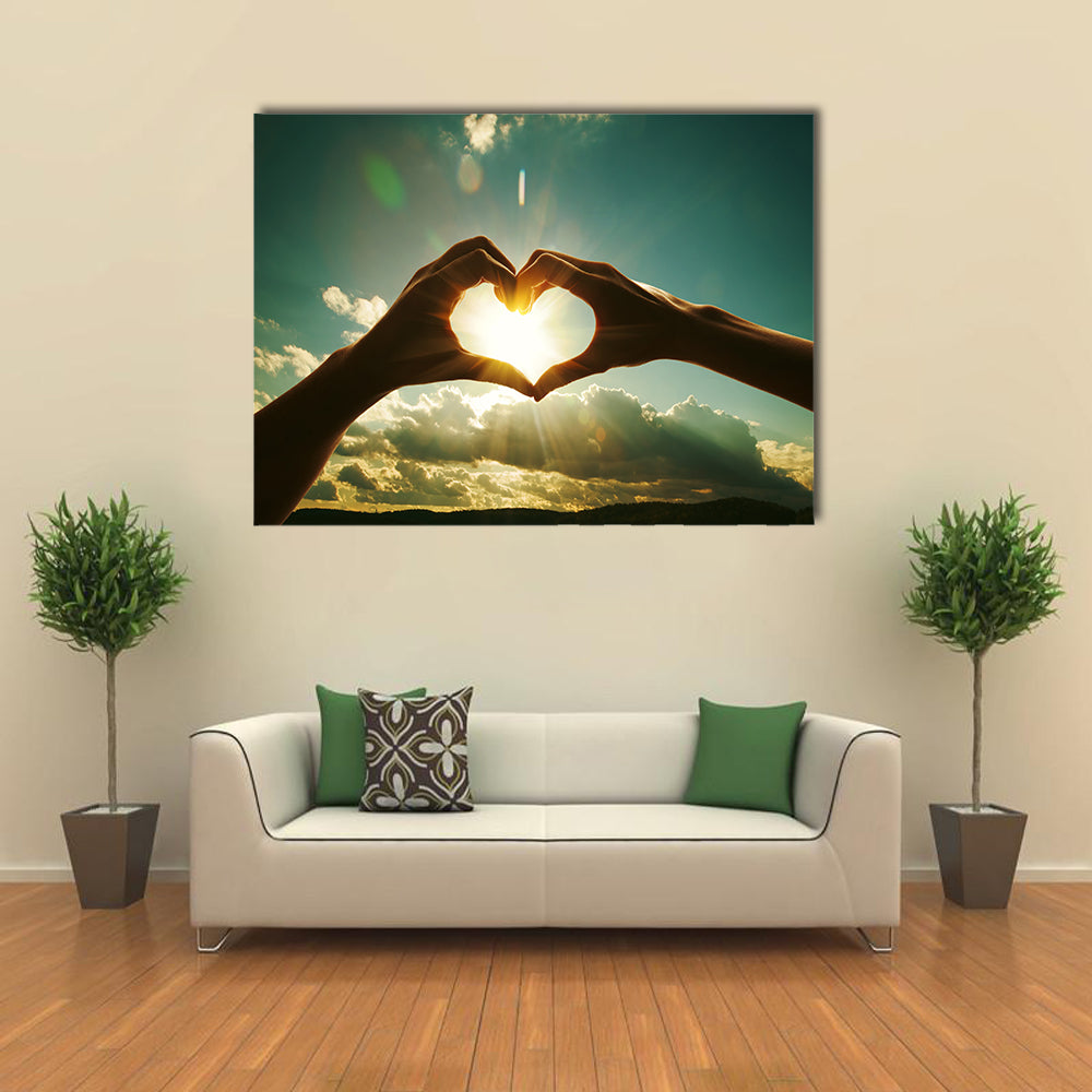 hands in shape of love heart multi panel canvas wall art