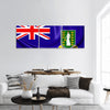 3D Flag of British Virgin Islands panoramic canvas wall art