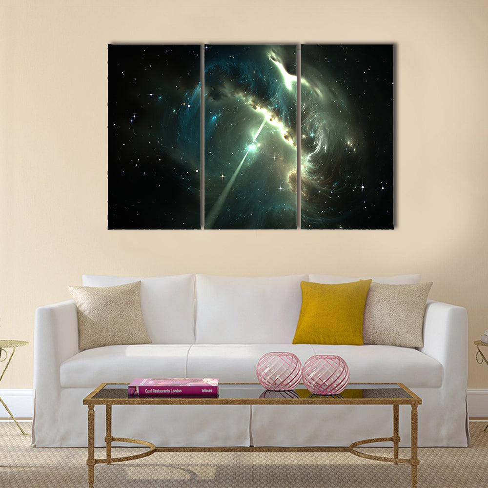 Pulsar in the nebula Multi Panel Canvas Wall Art