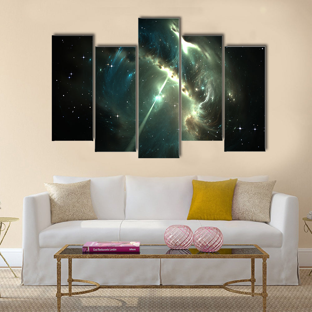 Pulsar in the nebula Multi Panel Canvas Wall Art