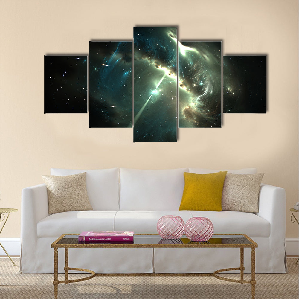 Pulsar in the nebula Multi Panel Canvas Wall Art
