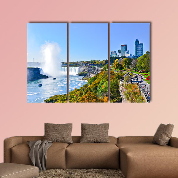 View of Niagara Falls in autumn Multi panel canvas wall art