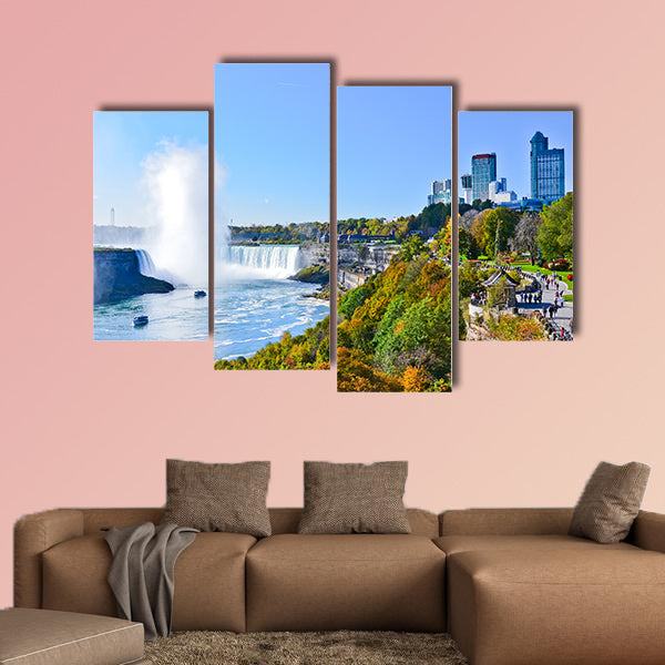 View of Niagara Falls in autumn Multi panel canvas wall art
