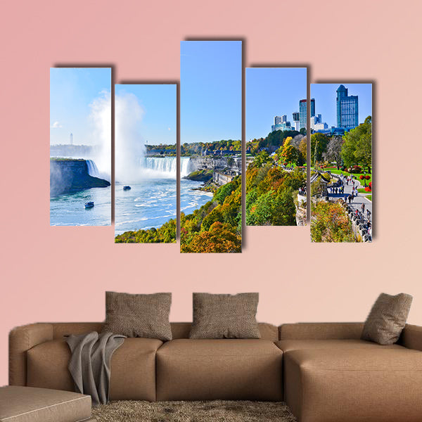 View of Niagara Falls in autumn Multi panel canvas wall art