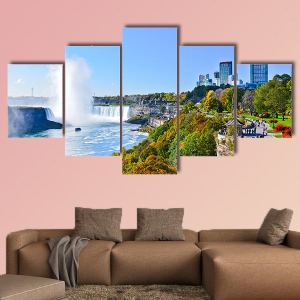 View of Niagara Falls in autumn Multi panel canvas wall art