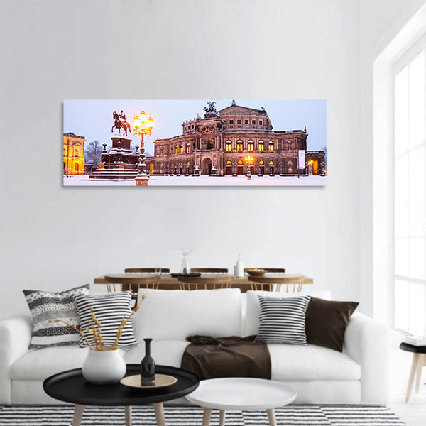 Semperoper in the winter time panoramic canvas wall art