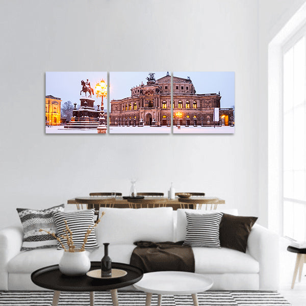 Semperoper in the winter time panoramic canvas wall art