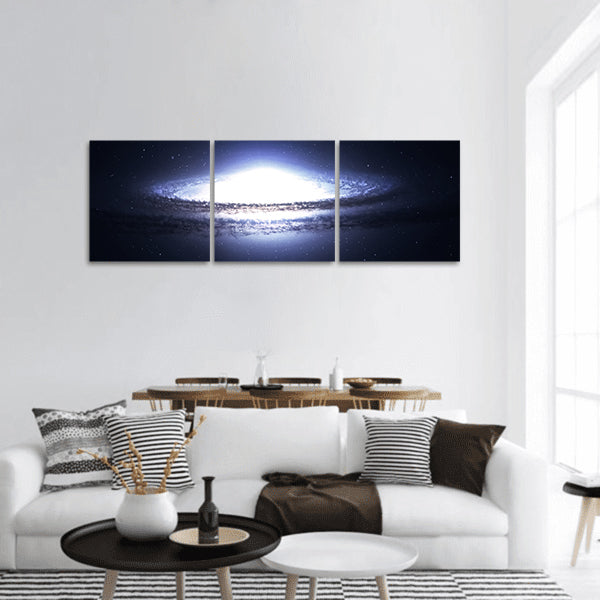 Beautiful spiral galaxy panoramic canvas wall art