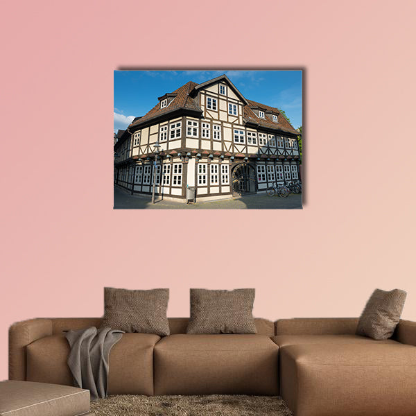 Old timbered house in Braunschweig, Germany multi panel canvas wall art