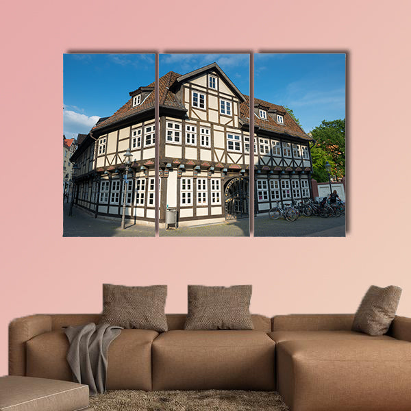 Old timbered house in Braunschweig, Germany multi panel canvas wall art