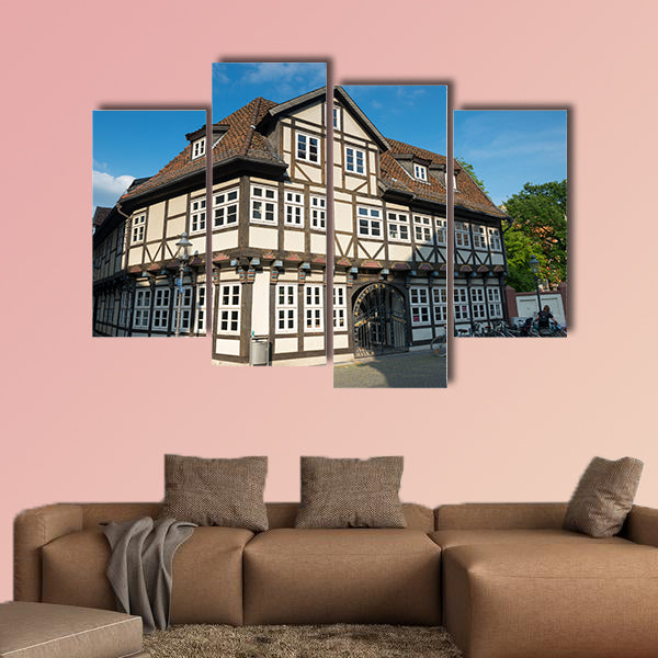 Old timbered house in Braunschweig, Germany multi panel canvas wall art