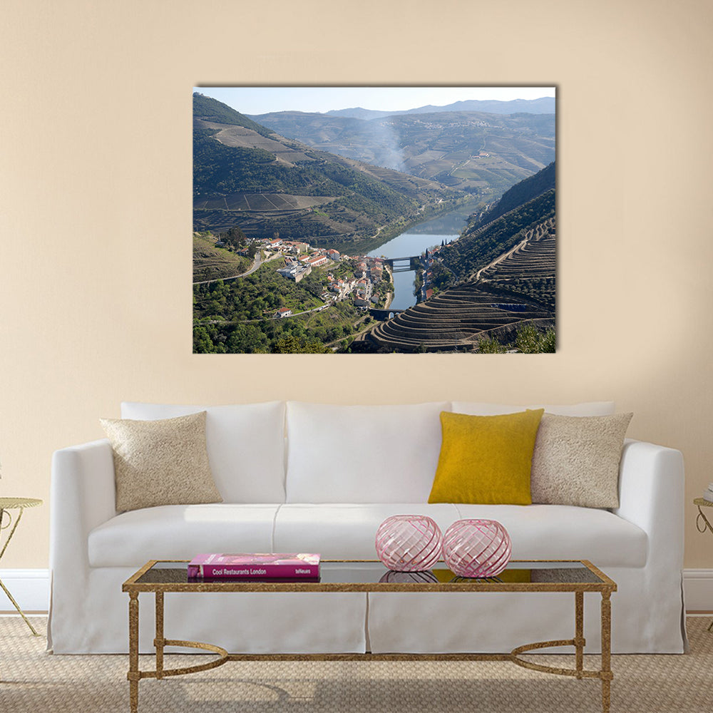 Douro Valley mail Vineyard region in Portugal vineyards point of interest in Portugal Multi panel canvas wall art