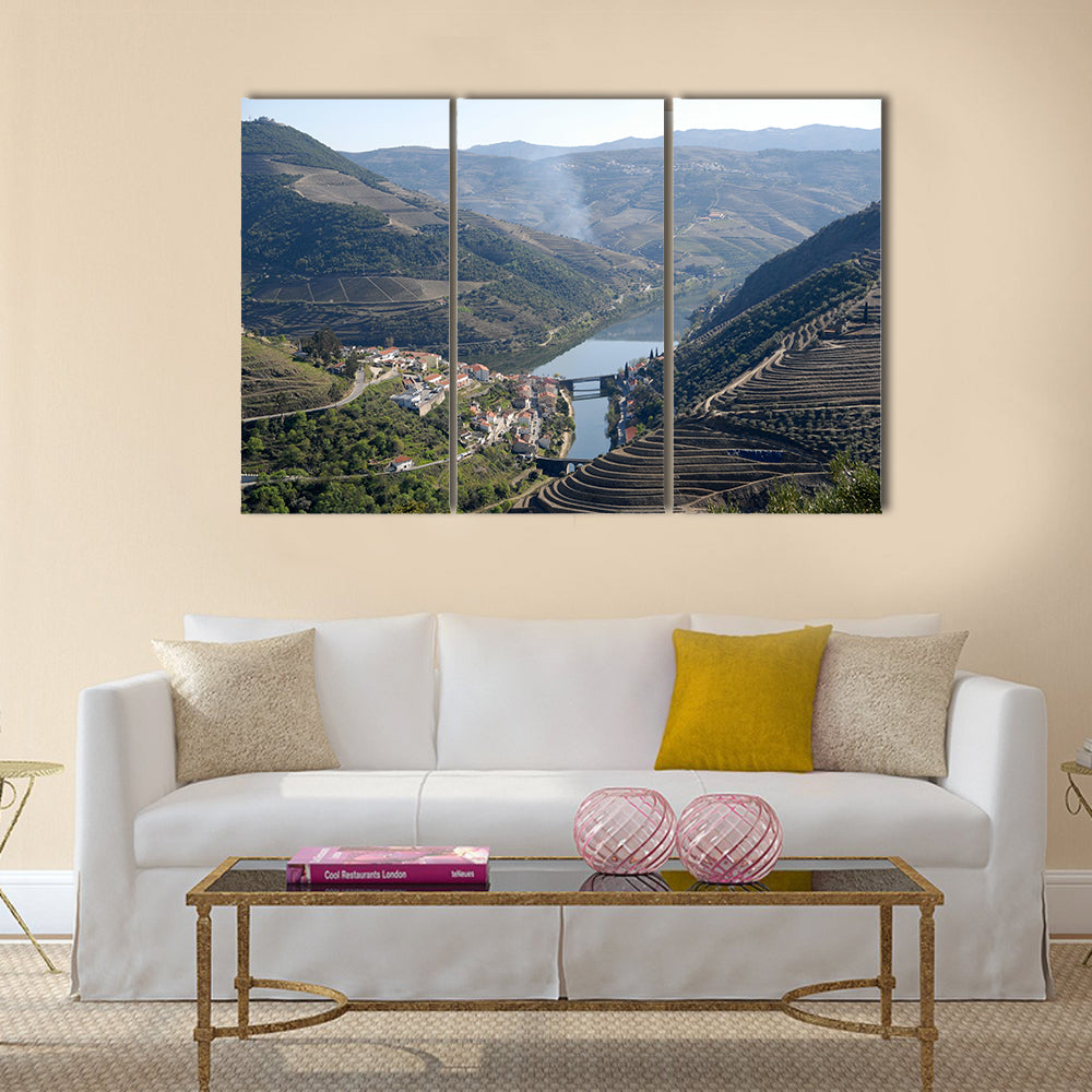 Douro Valley mail Vineyard region in Portugal vineyards point of interest in Portugal Multi panel canvas wall art