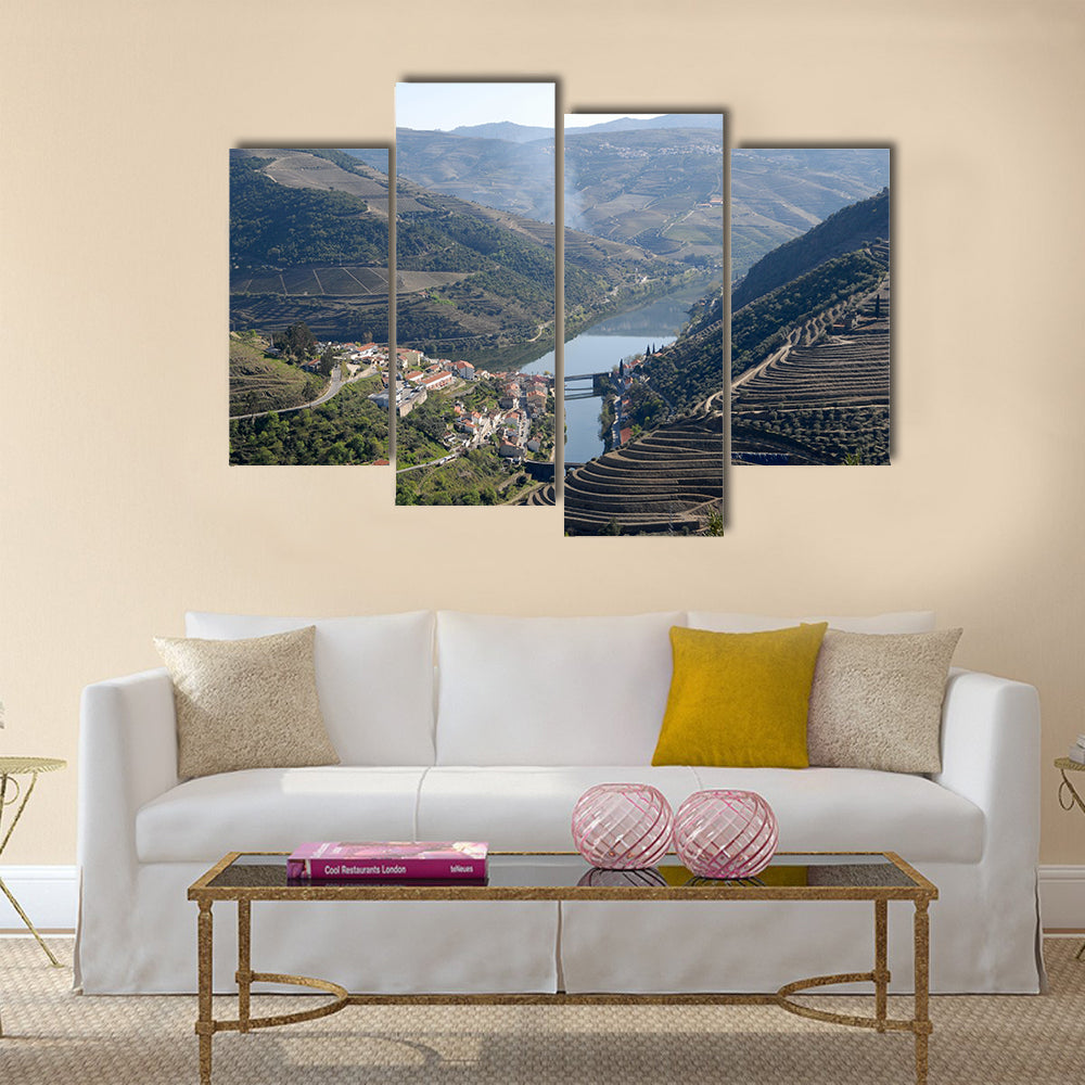 Douro Valley mail Vineyard region in Portugal vineyards point of interest in Portugal Multi panel canvas wall art