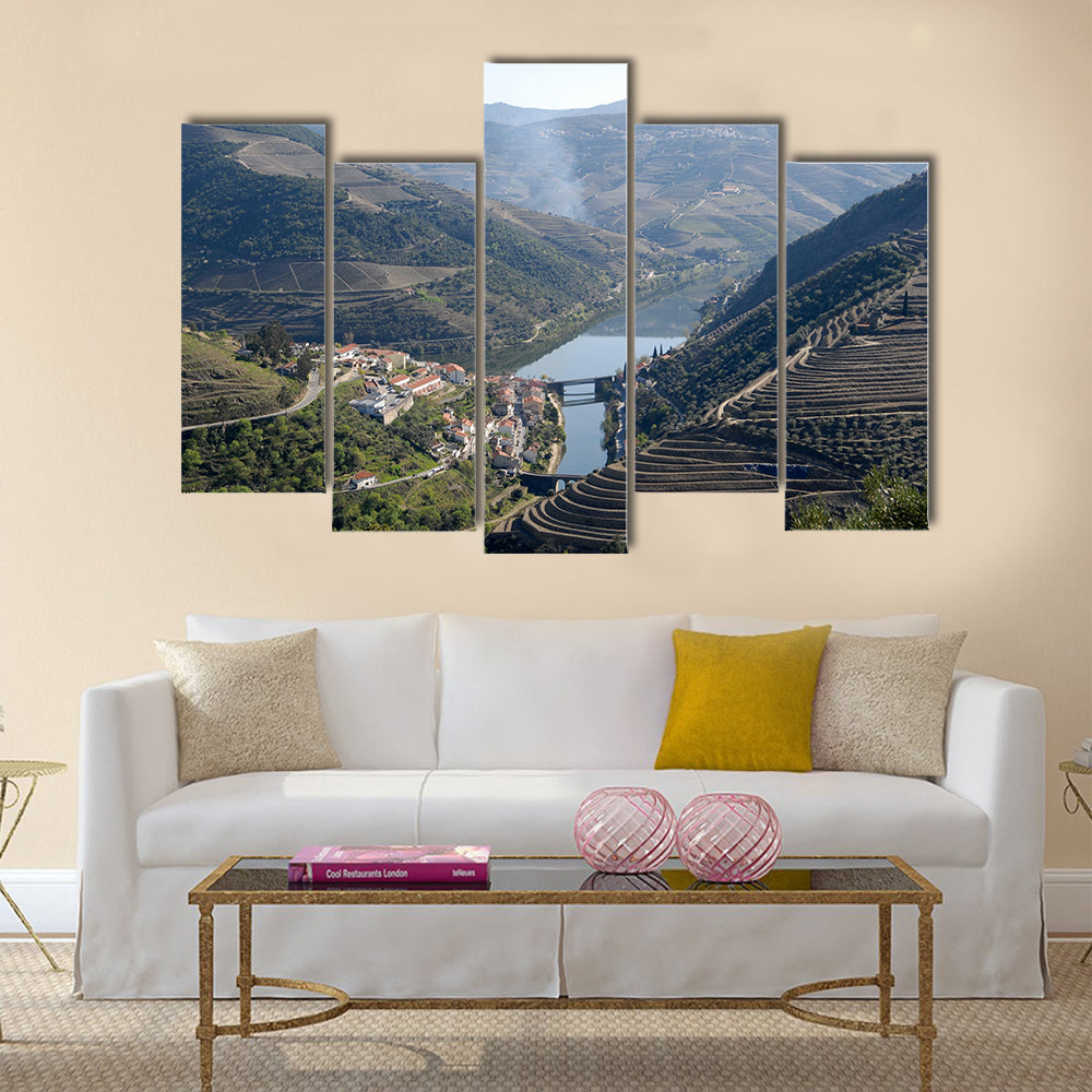 Douro Valley mail Vineyard region in Portugal vineyards point of interest in Portugal Multi panel canvas wall art