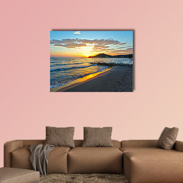 The sunrise view from beach, multi panel canvas wall art