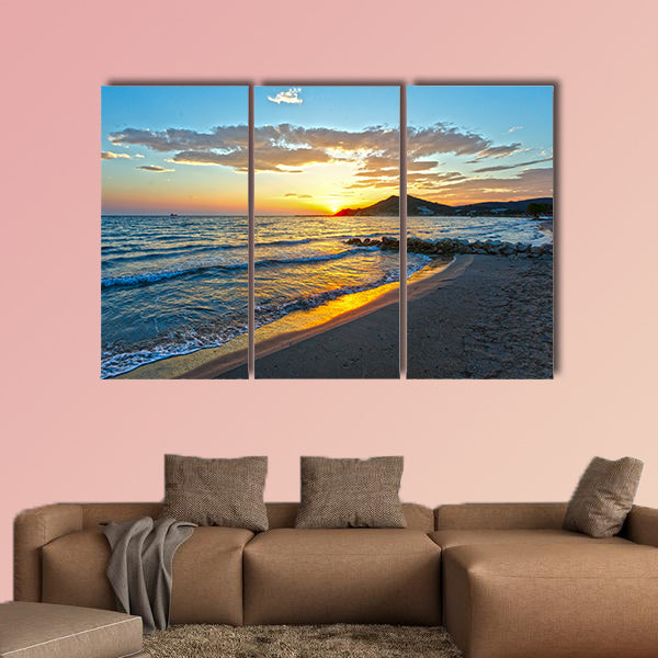 The sunrise view from beach, multi panel canvas wall art