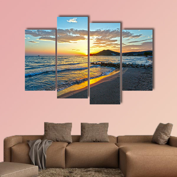The sunrise view from beach, multi panel canvas wall art