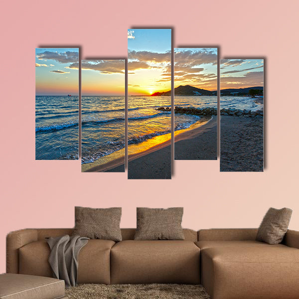 The sunrise view from beach, multi panel canvas wall art