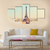 View on Eiffel tower at sunset, Paris, France Multi panel canvas wall art