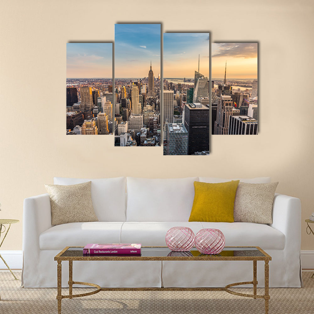 New York City midtown skyline multi panel canvas wall art