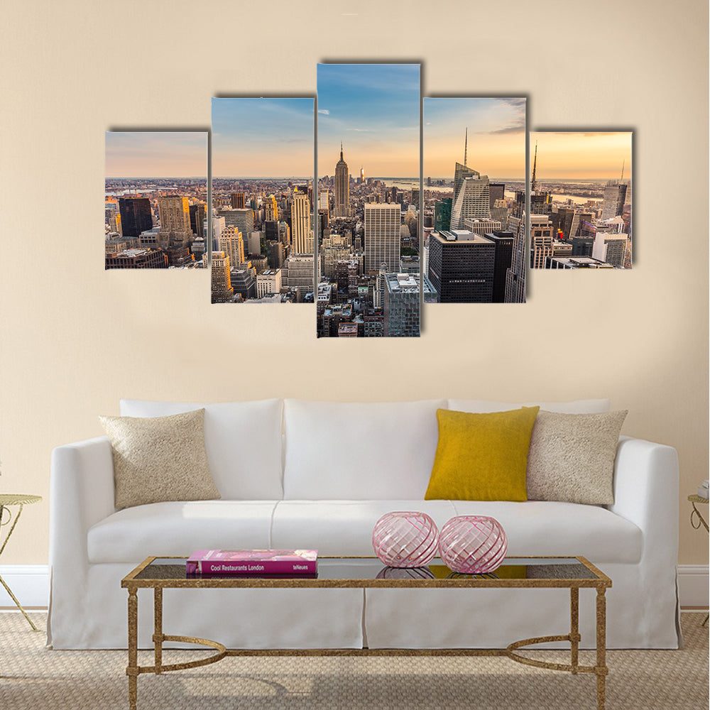 New York City midtown skyline multi panel canvas wall art