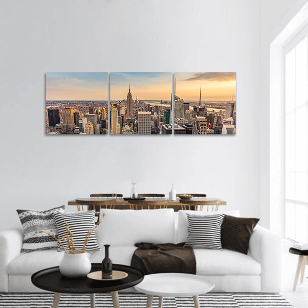 New York City midtown skyline panoramic canvas wall art