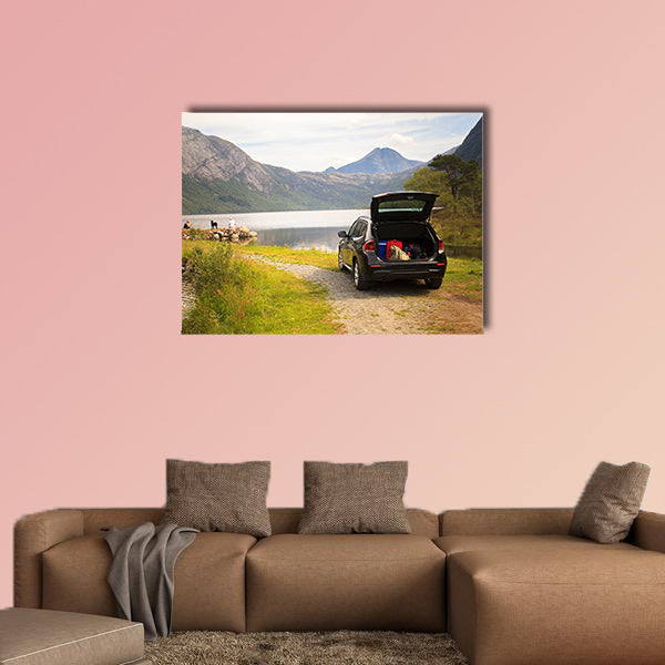 Family vacation on Myrdal Lake (Myrdalsvatnet), canvas wall art