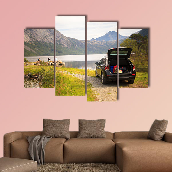 Family vacation on Myrdal Lake (Myrdalsvatnet), canvas wall art