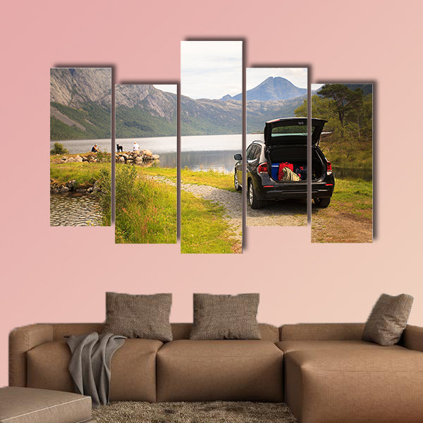 Family vacation on Myrdal Lake (Myrdalsvatnet), canvas wall art