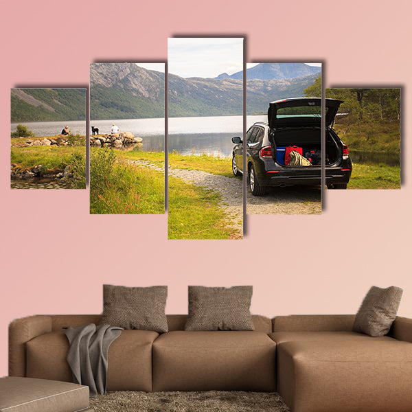 Family vacation on Myrdal Lake (Myrdalsvatnet), canvas wall art