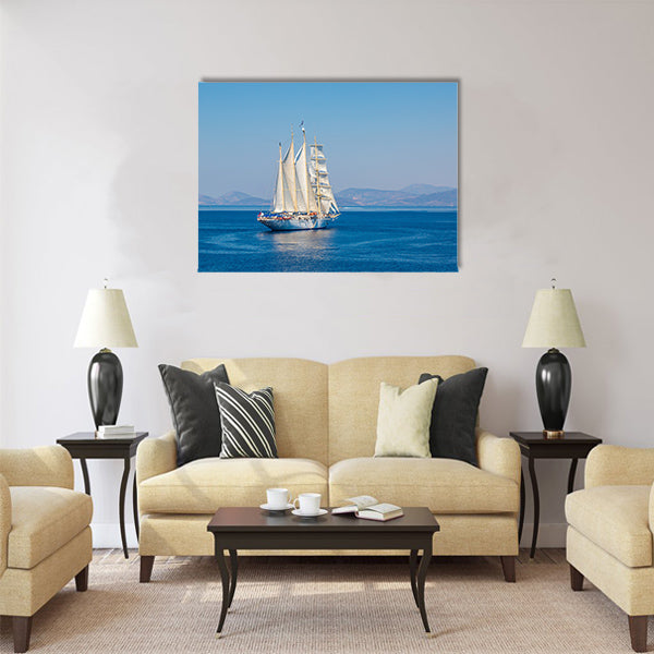 Sailing ship in a beautiful summer day Multi Panel Canvas Wall Art