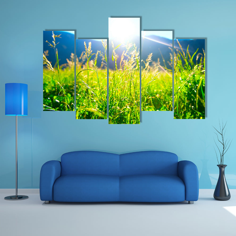 The Alpine Meadow, A Beautiful Landscape, Multi Panel Canvas Wall Art