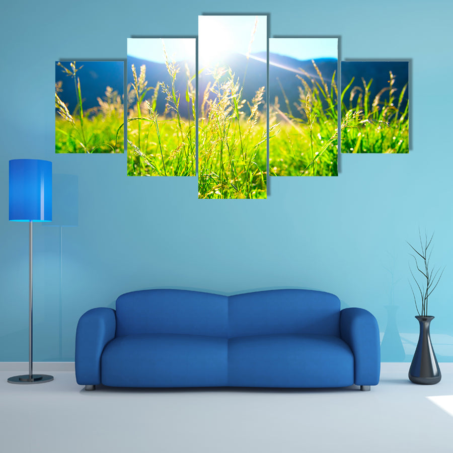 The Alpine Meadow, A Beautiful Landscape, Multi Panel Canvas Wall Art