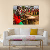 Gishora drummer in Burundi Multi panel canvas wall art