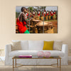 Gishora drummer in Burundi Multi panel canvas wall art