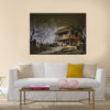 Painting of old wooden abandoned house Multi Panel Canvas Wall Art